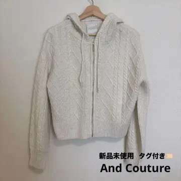 [ 새상품 택 포함 ] 앙데팡당 케이블 니트 후디