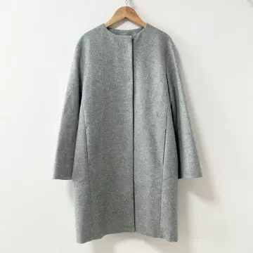 새상품급 23구 울 캐시미어 비버 노카라 코트 라이트 그레이 38