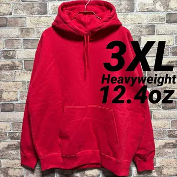 12.4oz 헤비 웨이트 후드티 무지 3XL 레드