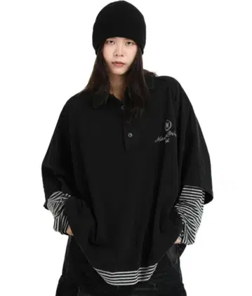 메종 프린스 오버 사이즈 롱 T셔츠 블랙