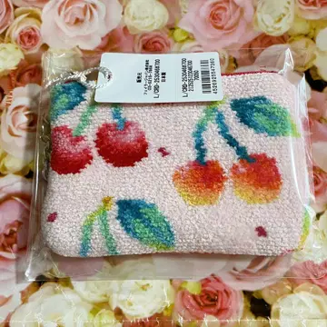 페이러 체리 도트 키&카드 파우치 WEB 한정판 핑크 새상품