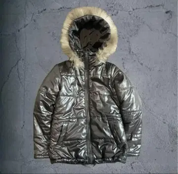 00s archive 다운 자켓 브라운 y2k 퍼 포함 그런지