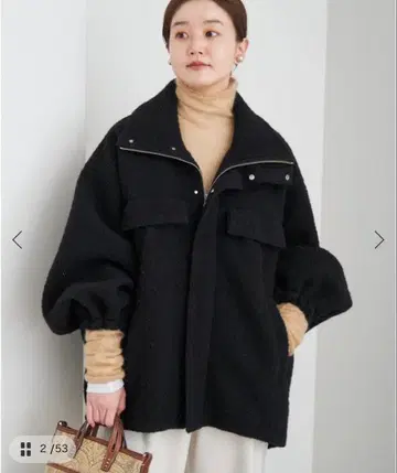 IENA 푸들 본딩 블루종 코트 38