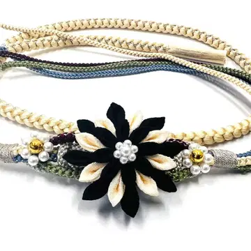 새상품 미사용 후리소데용 허리띠 츠마미자이쿠 장식 꽃 장식 펄 비즈