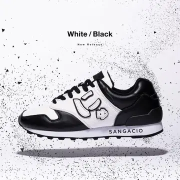 SANGACIO 화이트/블랙 스니커즈 US 9