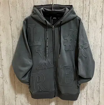 LUXE/R 페이크 스웨이드 지퍼 후드티