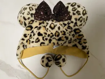 디즈니 레오파드 무늬 팬캡 베이지