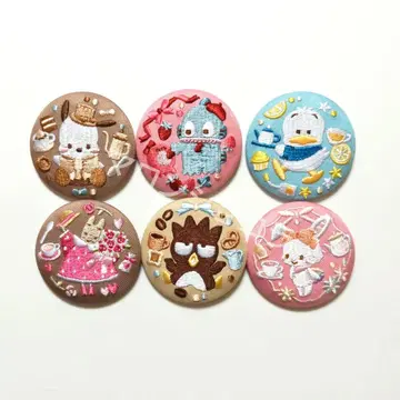 산리오 캐릭터즈 자수 캔뱃지 비스켓 3