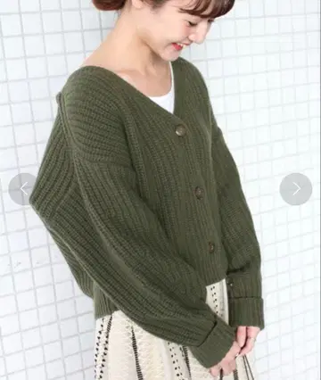 슬로브 이에나 캐시미어 혼방  숏 가디건