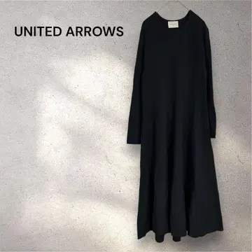 UNITED ARROWS 원피스 플레어 블랙 종아리 기장 긴팔