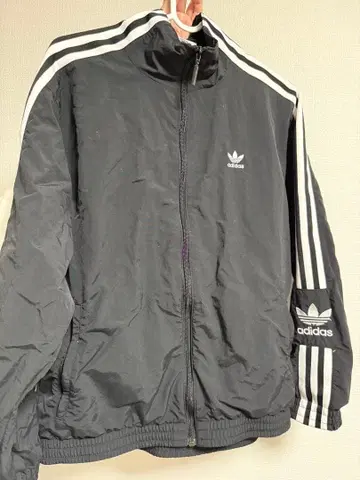 adidas 스트라이프 자켓 블랙