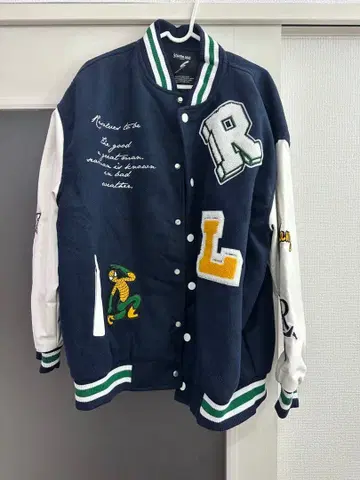 STUDIOONE Petrichor 네이비 바시티 자켓