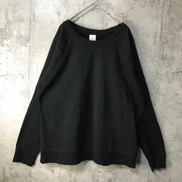 B863 구제 의류 맨투맨 래글런 블랙 무지 90s Y2K