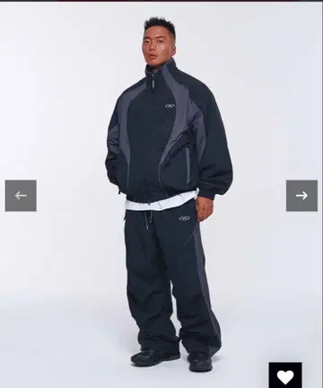 BORNTOWIN 나일론 블록 재킷 상하의 세트