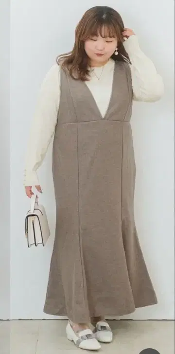 시마무라 yuki 오버롤 스커트 그레이지 3L