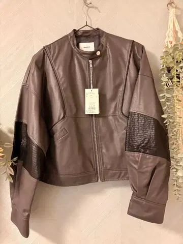 무루아 다크 그레이 인조 가죽 숏 자켓 택 포함