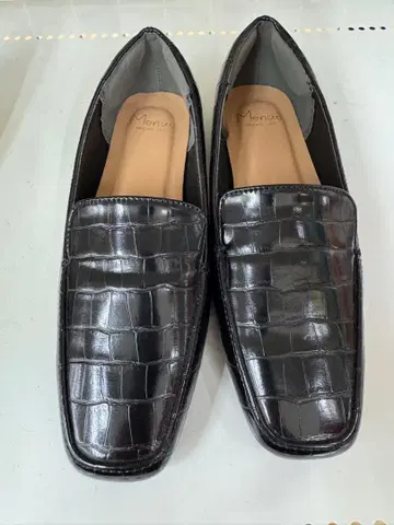 블랙 크로커다일풍 로퍼