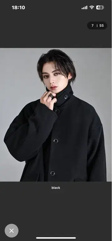 ADRER 비버 멜톤 오버 스텐칼라 코트 사이즈 M