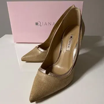 DIANA 베이지 x 골드 스틸레토 하이힐