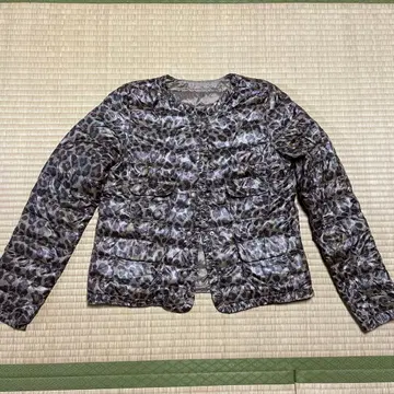 레오파드 무늬 다운 자켓 여성용