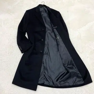 [새상품급] 캐시미어 100퍼센트 체스터 코트 히요쿠 블랙 3L