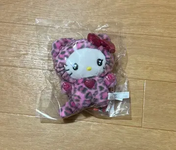 갸루 고양이 키티 키링 핑크 레오파드 무늬
