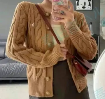 새상품급 랄프 로렌 캐시미어 케이블 니트 가디건