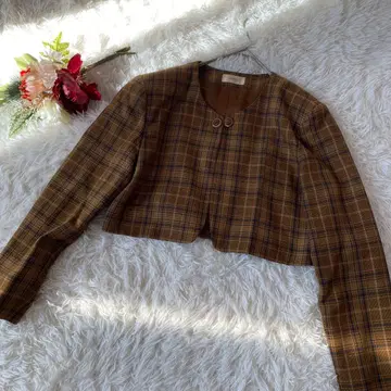 새상품급 [ MAKELET/메이크렛 ] 체크 노카라 자켓 일본제(9)