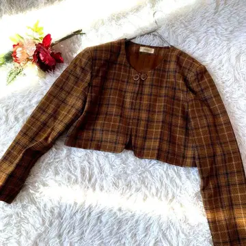 새상품급 [ MAKELET/메이크렛 ] 체크 노카라 자켓 일본제(9)