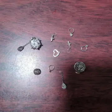 실버 참 목걸이 탑 세트 (11점)