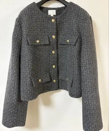 노카라 그레이 자켓 골드 버튼 포함 L 사이즈