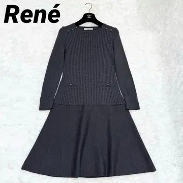 [ 새상품급 ] 르네 원피스 니트 원피스 까멜리아 버튼 케이블 34