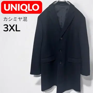 [ 미사용급/3XL ] 유니클로 울 캐시미어 체스터 코트 네이비