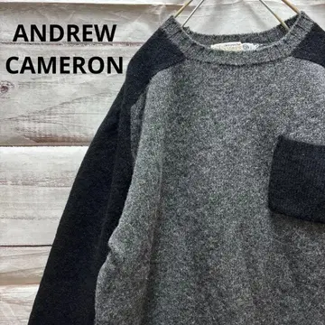 ANDREW CAMERON 포켓 부착 스웨터 스코틀랜드제 구제 의류
