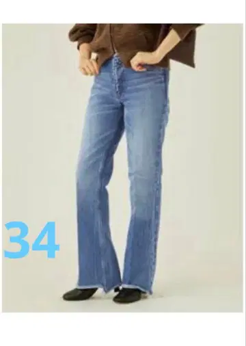 안스클리어 002 플레어 데님 색스 블루 34