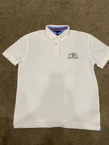 타미힐피거 남성용 L 피케 셔츠 화이트
