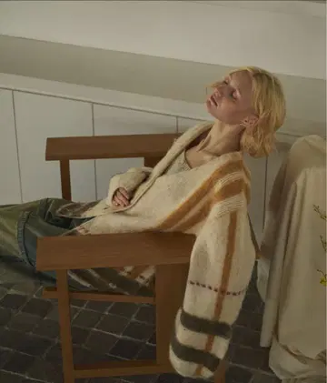 [ loin nuit ] 플래드 패턴 니트 가디건