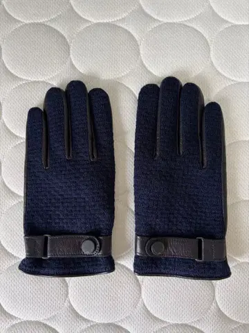 아르마니 네이비 울 가죽 장갑 사이즈 M