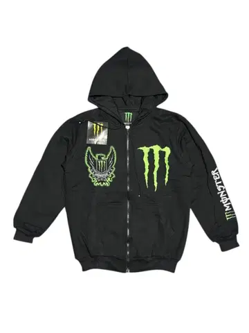 몬스터 에너지 자켓 후드티 풀 집업 L 사이즈 전체 자수