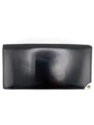 Dunhill 블랙 가죽 장지갑 금속제 모서리 장식