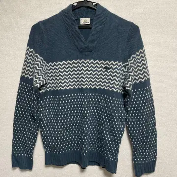 LACOSTE 다크 블루 V넥 스웨터 사이즈 2