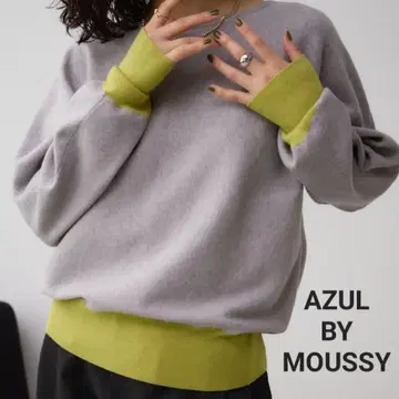 [택 포함 새상품] AZUL BY MOUSSY 바이컬러 돌먼 니트 풀오버