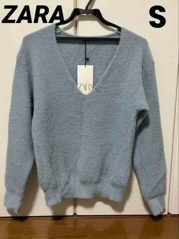ZARA 자라 라이트 블루 V넥 스웨터