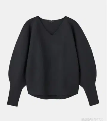 PLST V넥 볼륨 슬리브 니트