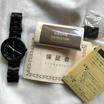 레어 무인양품 라운드 손목시계 메탈 밴딩 블랙 스테인리스 스틸