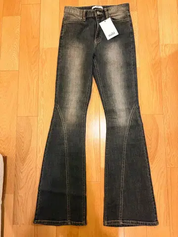 nabi 플레어 데님 팬츠 차콜 브라운 1long