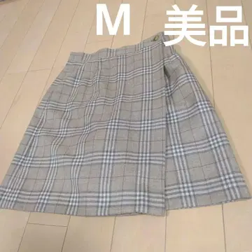 큐롯 스커트 체크 무늬 허리 64cm