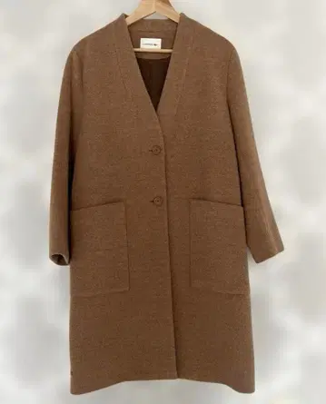 [ 라코스테 ] LACOSTE 노카라 롱 코트 브라운 38