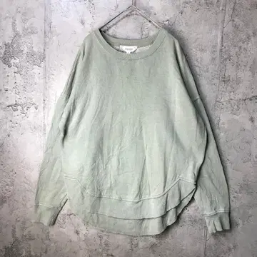 B871 구제 의류 트레이닝복 맨투맨 탁한 그린 무지 90s Y2K