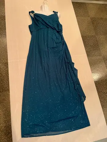 빅 사이즈 R&M Richards 파티 무대 블루그린 + 총 라메 롱